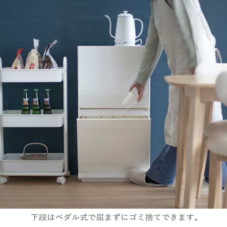 SOLOW 通路で使えるペダル分別ストッカー2段・45L